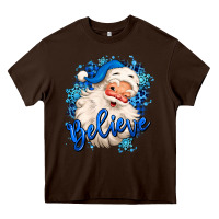 Chocolate Brown believe winter christmas santa claus Heavy Core Tee - MaliasSmallBusiness