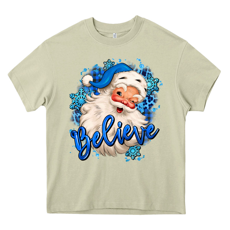Believe Winter Christmas Santa Claus Heavy Core Tee by MaliasSmallBusiness | Teevron