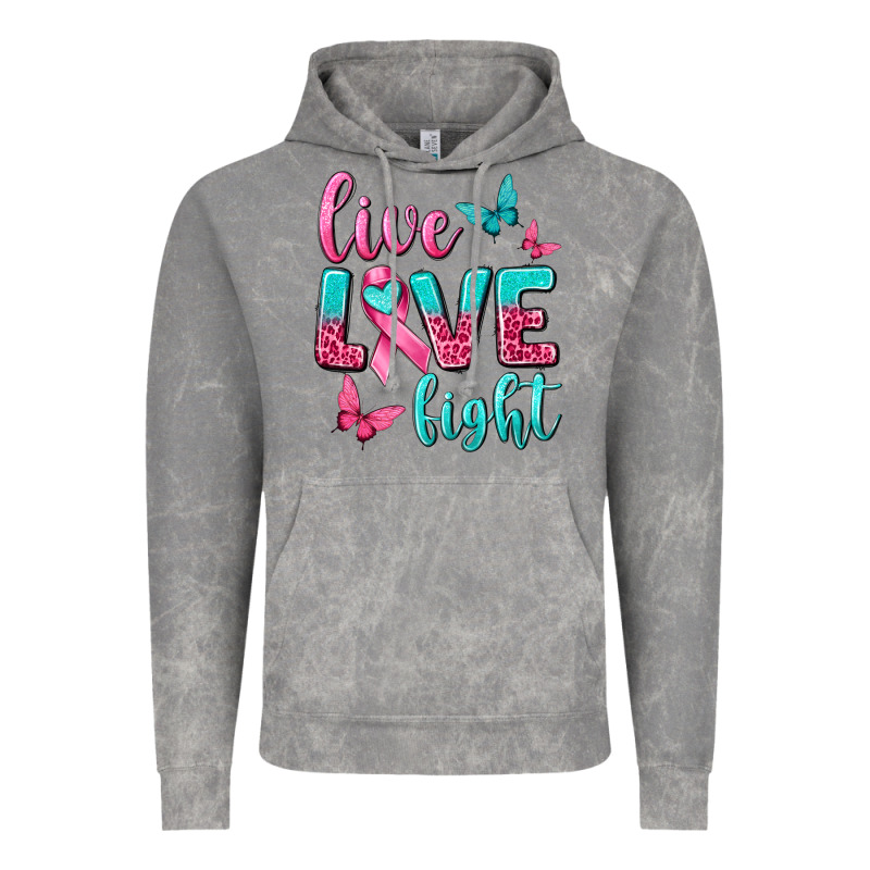 Live Love Fight Breast Cancer Vintage Hoodie by texasbilliewilder | Teevron