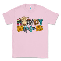 Bubblegum Pink Western Howdy Heifer With Simmental Cow Classic Tee - LillyAllenDesigns