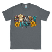 Charcoal Heather Western Howdy Heifer With Simmental Cow Classic Tee - LillyAllenDesigns