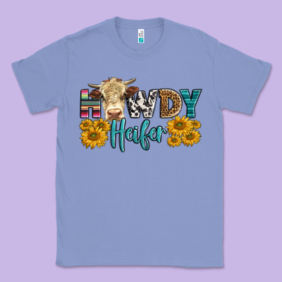 Western Howdy Heifer With Simmental Cow Classic Tee Designed By Lillyallendesigns