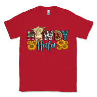 Red Western Howdy Heifer With Simmental Cow Classic Tee - LillyAllenDesigns