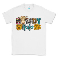 White Western Howdy Heifer With Simmental Cow Classic Tee - LillyAllenDesigns