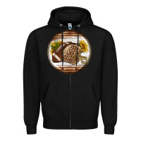Black american football round earrings Zipper Hoodie - BundleAndBundleShop