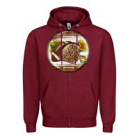American Football Round Earrings Zipper Hoodie | Teevron