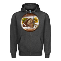 Charcoal Heather american football round earrings Zipper Hoodie - BundleAndBundleShop