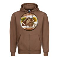 Chestnut american football round earrings Zipper Hoodie - BundleAndBundleShop