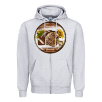 Heather Grey american football round earrings Zipper Hoodie - BundleAndBundleShop