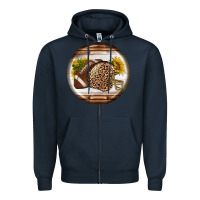 Navy american football round earrings Zipper Hoodie - BundleAndBundleShop