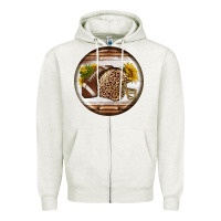Oatmeal Heather american football round earrings Zipper Hoodie - BundleAndBundleShop
