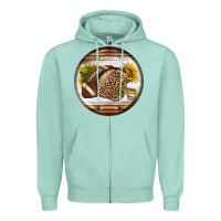 Seafoam american football round earrings Zipper Hoodie - BundleAndBundleShop