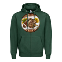 Sports Green american football round earrings Zipper Hoodie - BundleAndBundleShop