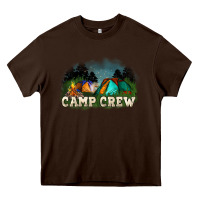 Chocolate Brown camp crew Heavy Core Tee - NancyCooperArtShop