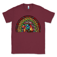 Burgundy Christmas cowboy boots rainbow Classic Tee - RanaPortraitStore