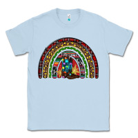 Dusty Blue Christmas cowboy boots rainbow Classic Tee - RanaPortraitStore