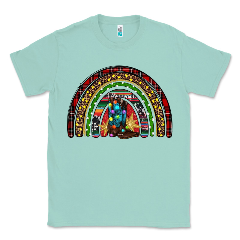 Christmas Cowboy Boots Rainbow Classic Tee by RanaPortraitStore | Teevron