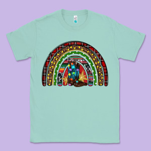 Christmas Cowboy Boots Rainbow Classic Tee Designed By Ranaportraitstore