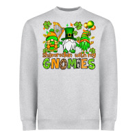 Heather Grey St. Patrick's Day shamrockin' with my gnomies Heavyweight Sweatshirt - OliviaCreatesArt