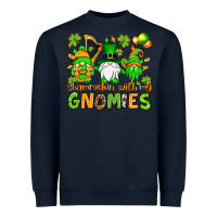 Navy St. Patrick's Day shamrockin' with my gnomies Heavyweight Sweatshirt - OliviaCreatesArt