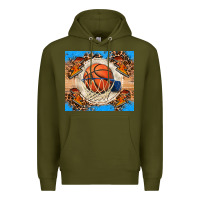 Army Green basketball Premium Hoodie - FaDigitalArtStudio