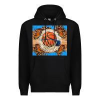 Black basketball Premium Hoodie - FaDigitalArtStudio