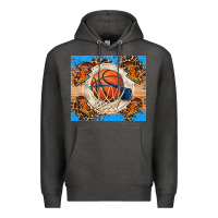 Charcoal Heather basketball Premium Hoodie - FaDigitalArtStudio