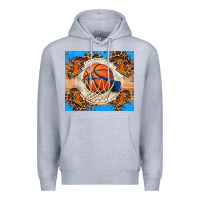 Heather Grey basketball Premium Hoodie - FaDigitalArtStudio