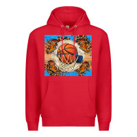 Red basketball Premium Hoodie - FaDigitalArtStudio