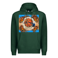 Sports Green basketball Premium Hoodie - FaDigitalArtStudio