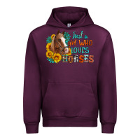 Mauve Wine just a girl who loves horses Urban Hoodie - Artiststas