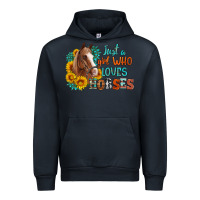 Navy just a girl who loves horses Urban Hoodie - Artiststas