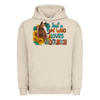 Pigment French Oak just a girl who loves horses Urban Hoodie - Artiststas