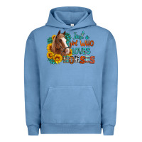 Pigment Pebble Blue just a girl who loves horses Urban Hoodie - Artiststas