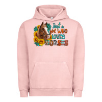 Pigment Salmon just a girl who loves horses Urban Hoodie - Artiststas