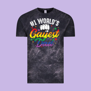 1 Worlds Gayest Dad Funny Fathers Day Lgbt Pride R Vintage Tee Designed By Tuandangui