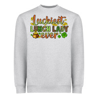 Heather Grey St. Patrick's Luckiest lunch lady ever Heavyweight Sweatshirt - OliviaCreatesArt