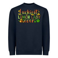 Navy St. Patrick's Luckiest lunch lady ever Heavyweight Sweatshirt - OliviaCreatesArt