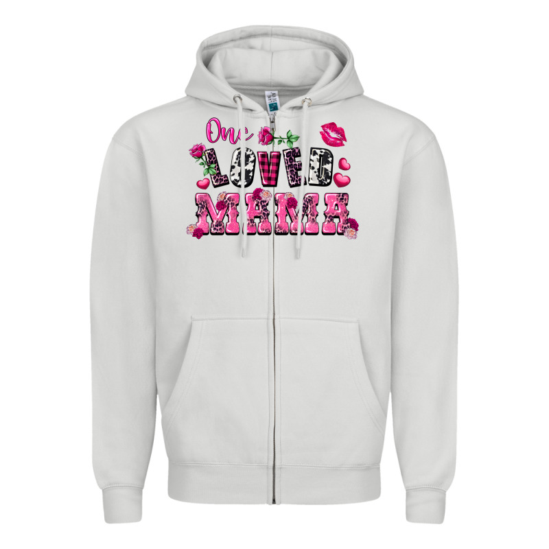 One Loved Mama Valentine's Day Zipper Hoodie by FaDigitalArtStudio | Teevron
