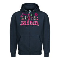 Navy one loved mama valentine's day Zipper Hoodie - FaDigitalArtStudio