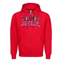 Red one loved mama valentine's day Zipper Hoodie - FaDigitalArtStudio