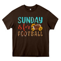 Chocolate Brown sunday is for football Heavy Core Tee - NancyCooperArtShop