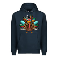 Navy thanksgiving turkey Premium Hoodie - RanaPortraitStore