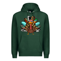 Sports Green thanksgiving turkey Premium Hoodie - RanaPortraitStore