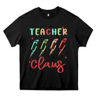 Black teacher claus Heavy Core Tee - MaliasSmallBusiness