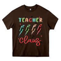 Chocolate Brown teacher claus Heavy Core Tee - MaliasSmallBusiness