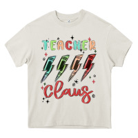 Cream teacher claus Heavy Core Tee - MaliasSmallBusiness