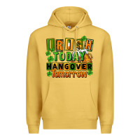 Antique Gold Irish today hangover tomorrow  St. Patricks Day Premium Hoodie - FaDigitalArtStudio