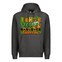 Charcoal Heather Irish today hangover tomorrow  St. Patricks Day Premium Hoodie - FaDigitalArtStudio