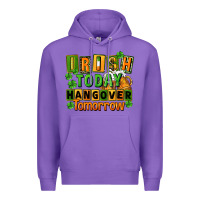 Purple Irish today hangover tomorrow  St. Patricks Day Premium Hoodie - FaDigitalArtStudio